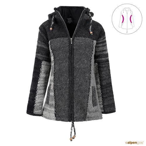 Wolljacke Modell Lennox W in Anthrazit Vorderseite